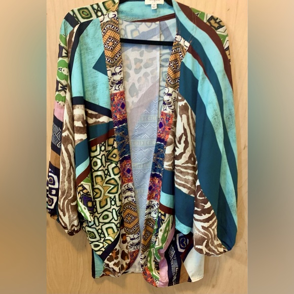 Umgee Boho Patchwork Kimono Cardigan - Picture 1 of 6